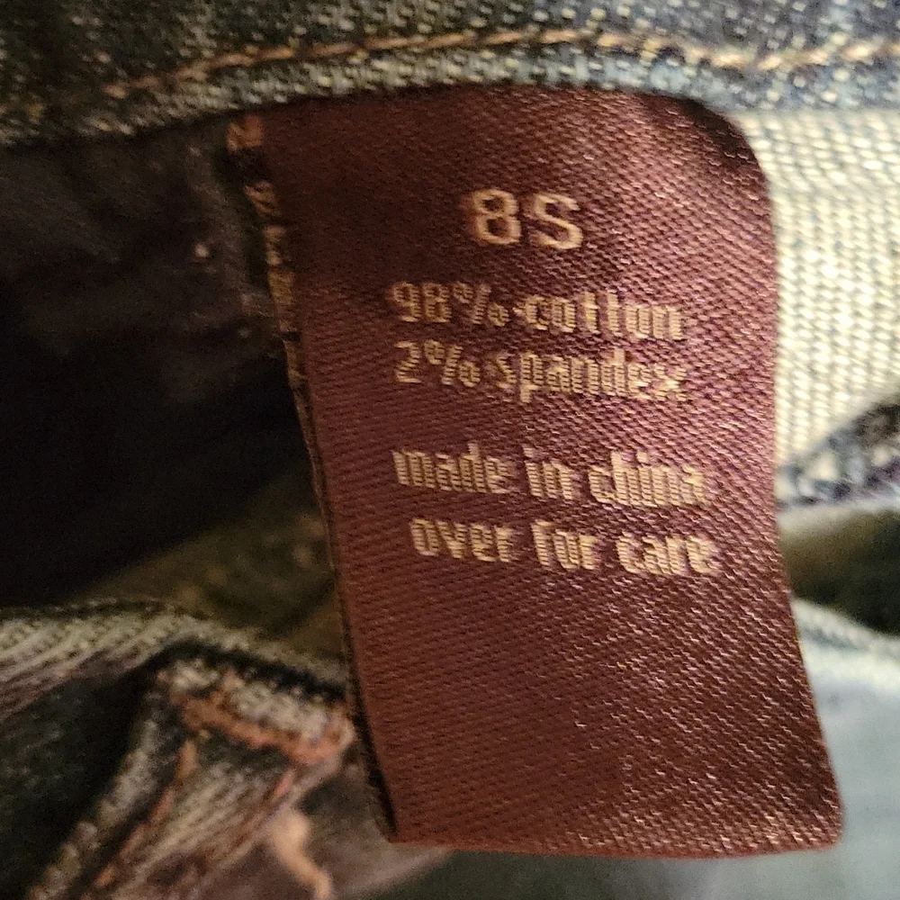 The Limited Denim 917 Trouser jean sz 8S short cotton blend medium wash wide leg - Picture 8 of 10